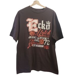 Ecko Unlimited T Shirt Rhino Logo Brown Graphic Classic Hip Hop Size XL